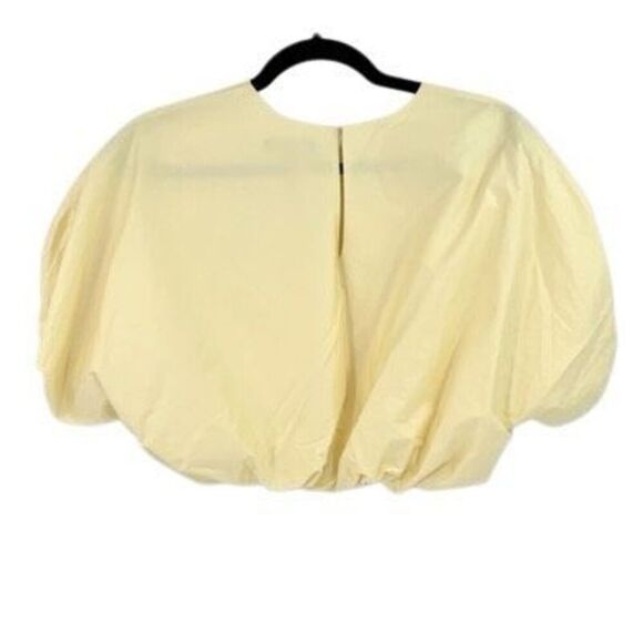 Zara Short Bodice Round Neck Elastic Short Puff Sleeve Crop Top Yellow Size XS - Picture 2 of 7